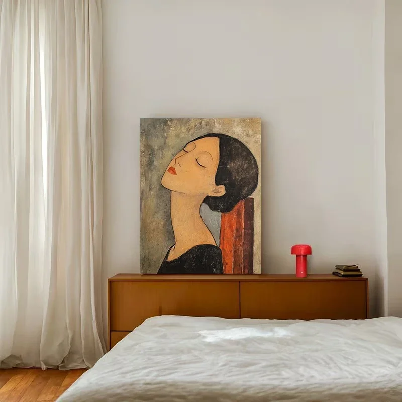 Sleeping Woman Poster and Prints Retro Woman Portrait Canvas Painting Wall Art Picture for Living Room Home Decor Cuadros