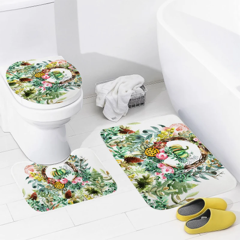 Home bathroom floor mats animal style Bath Foot mat modern accessories rug Toilet mat Bathtub anti-slip carpet plant fruit cute