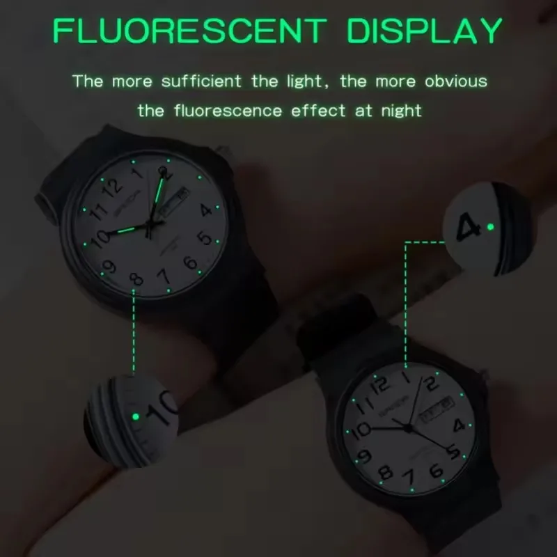 SANDA 9072 Mini Simple Student Watch Soft TPU Light Fashion Waterproof Luminous Quartz Women's Outdoor Sports Children's Watch