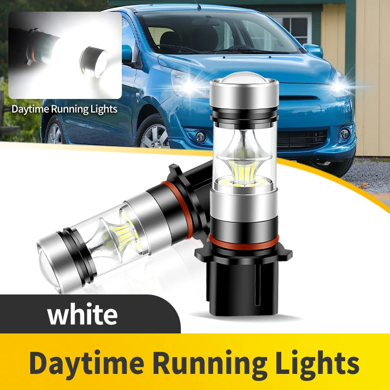 2 قطعة P13W LED لمبات النهار تشغيل الإضاءة DRL القيادة الضباب مصباح لميتسوبيشي ميراج أوتلاندر 2012-2015 مصابيح إشارة بيضاء