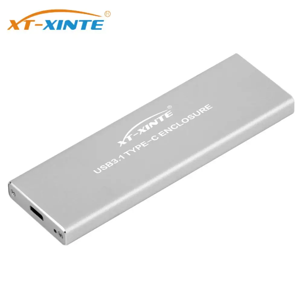 

XT-XINTE USB3.1 Type-C to M.2 M-Key for NVME SSD Enclosure 10Gbps Converter Adapter External Metal Enclosure Case + USB Cable