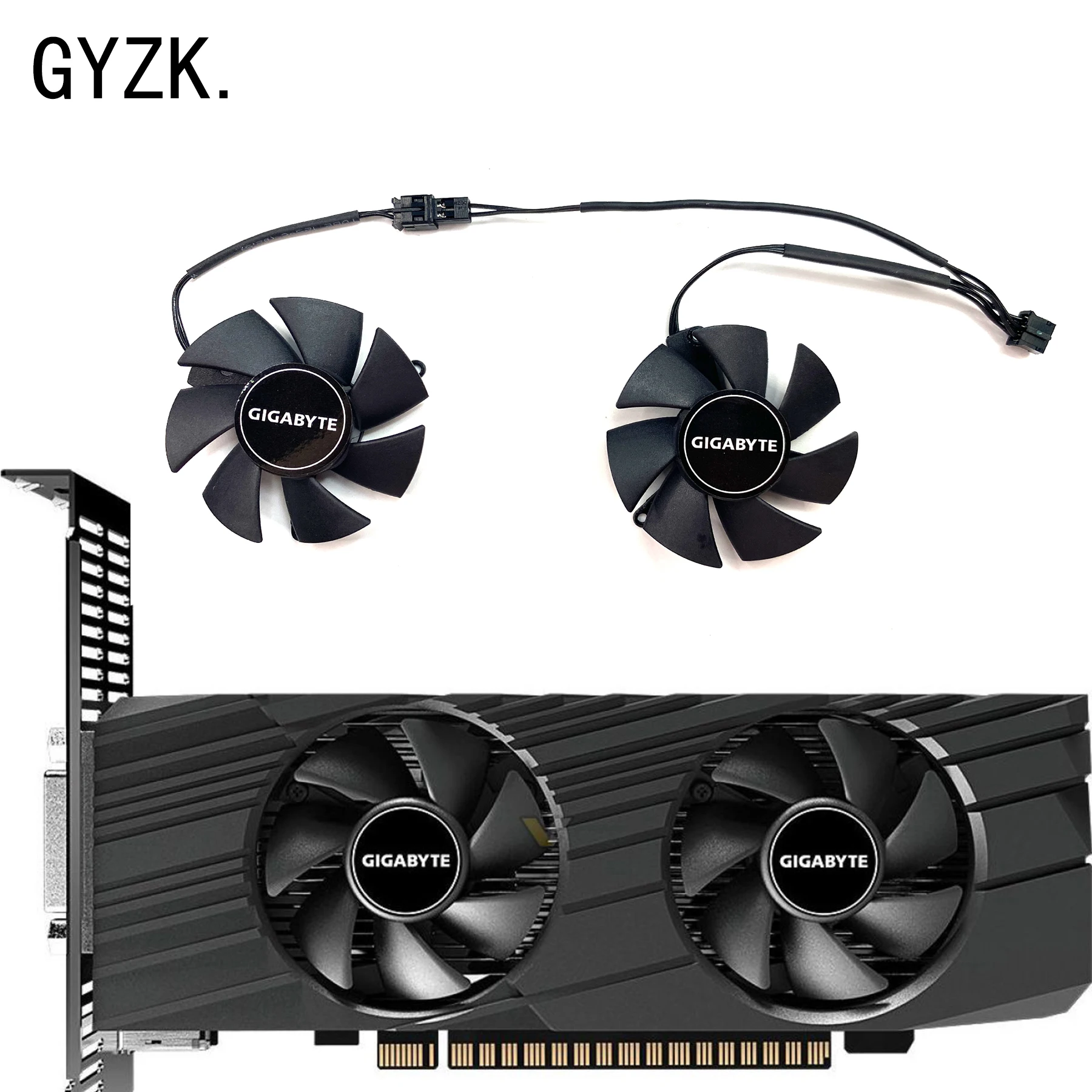 Nowy wentylator chłodnicy 4.6cm FS1250-S2053A 12V 0.19A GPU dla GIGABYTE GeForce GTX1650 1630 OC niskoprofilowy wentylator zastępujący kartę graficzną