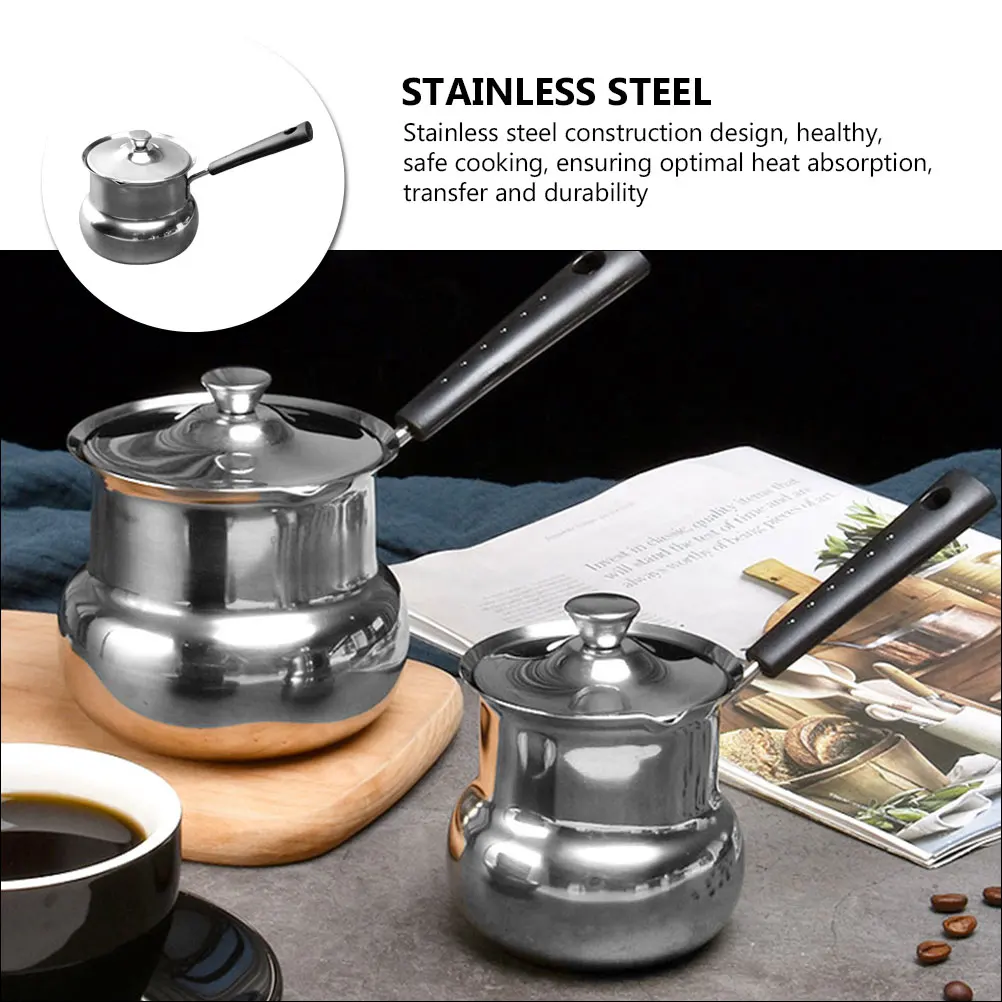 

Household Stainless Steel Soup Pot Thickened Kitchen Cooking Pot Long Handle Practical Stewing Pan Dishwasher Safe