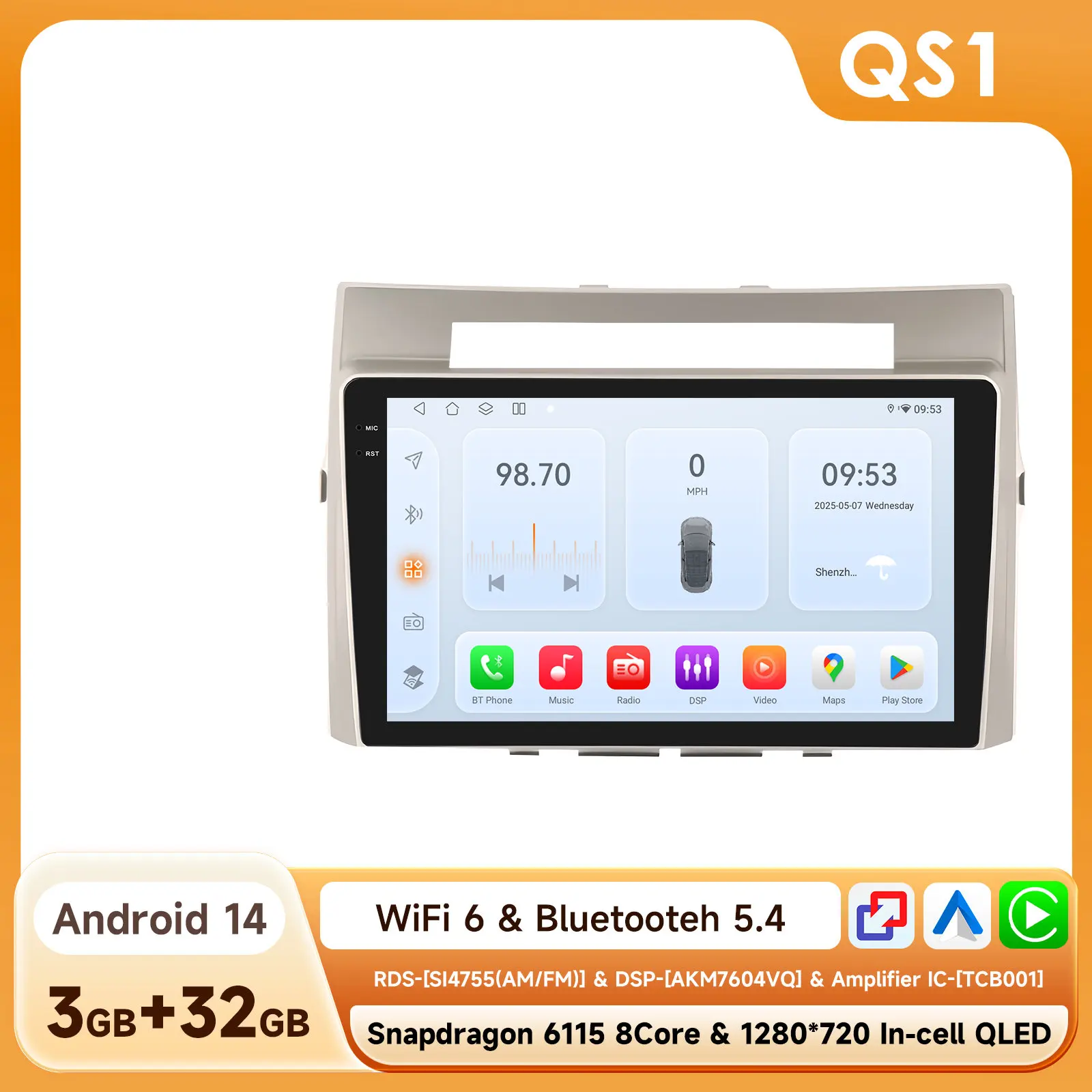 Hizpo Android 14 Autoradio Voor Toyota Corolla Verso AR10 2004-2009 Multimedia Video Auto Carplay Speler GPS 360 Camera DSP GPS
