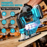 21V 65mm 1500RPM Cordless Jigsaw Electric Jig Saw Portable Multi-Function Woodworking Power Tool for Makita 18V Battery