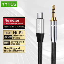 USB Type C to 3.5 MM Jack AUX Cable 32bit/384K For Samsung Galaxy S21 S22 Xiaomi Type C 3.5 mm Jack Converter Car Audio Cord