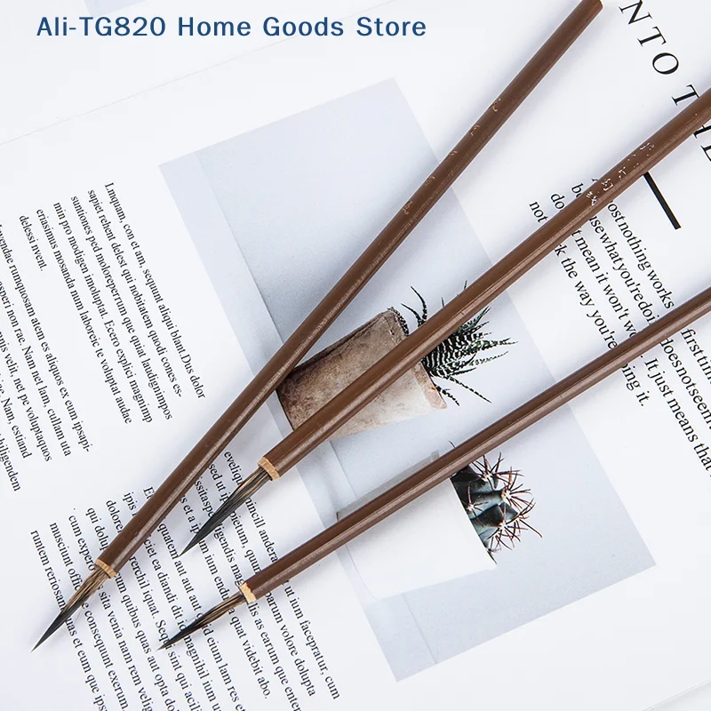 [TG820]3pcs Weasel Hair Hook Line Fine Paint Brush Calligraphy Brush Pen Art Stationary