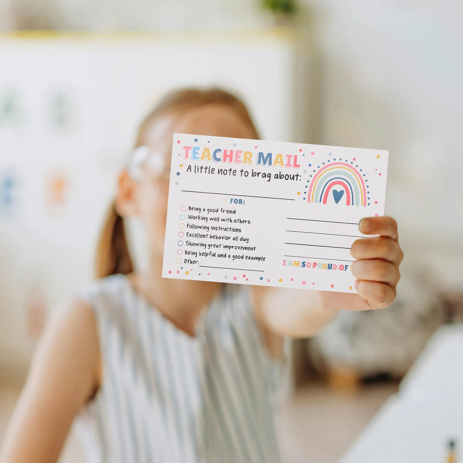 50Pcs Teacher Notes to Parents Motivational Classroom Reward Cards for Preschool Kindergarten Elementary Good
