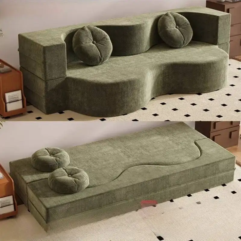 

Modern European Living Room Aesthetic Green Single Convertible Living Room Sofas Modular Apartments Kompressionssofa Furniture