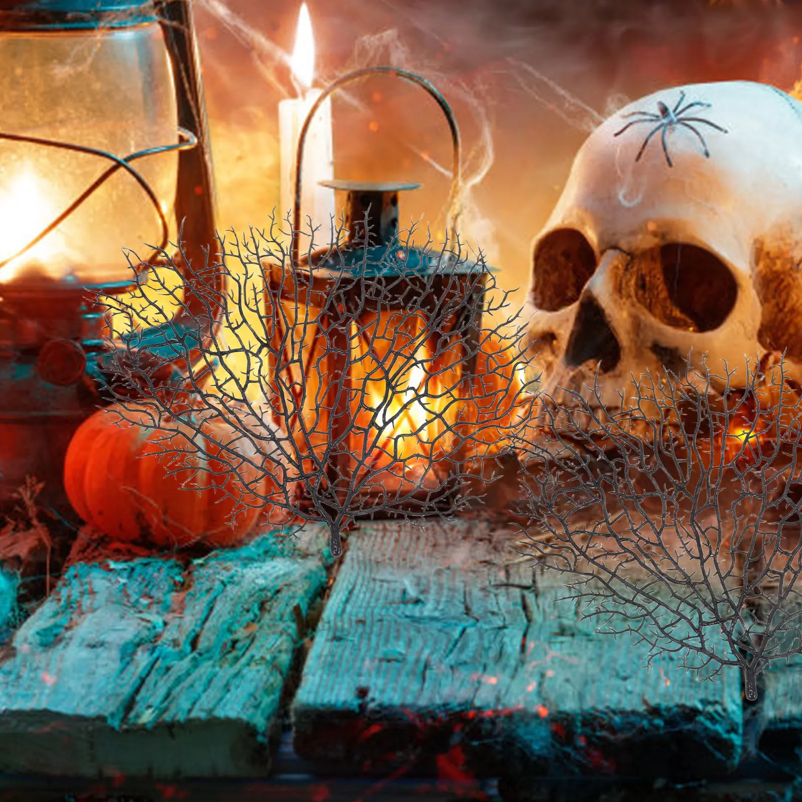 

2Pcs Simulation Coral Branch Black Artificial Aquarium Decor Decorative Coral Reef Ornament Fish Tank Accessories Underwater