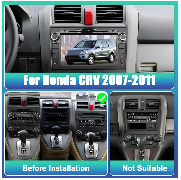 

For 2007-2011 Honda CR-V Android 13 In-Car Navigation System 9-in Built-in with CarPlay+Android Auto/2+32G/AHD Camera/Microphone