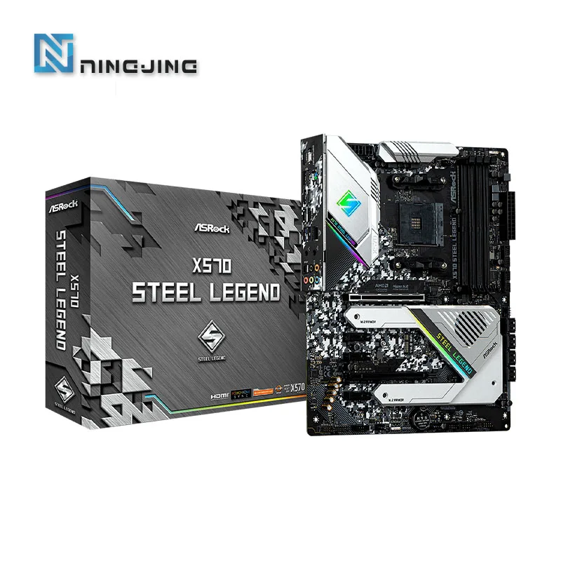 ASROCK X570 STEEL LEGEND ATX AMD X570 DDR4 4666+(OC) MHz,M.2,SATA 6Gbps,USB3.2,128G,best can support R9 CPU Socket AM4