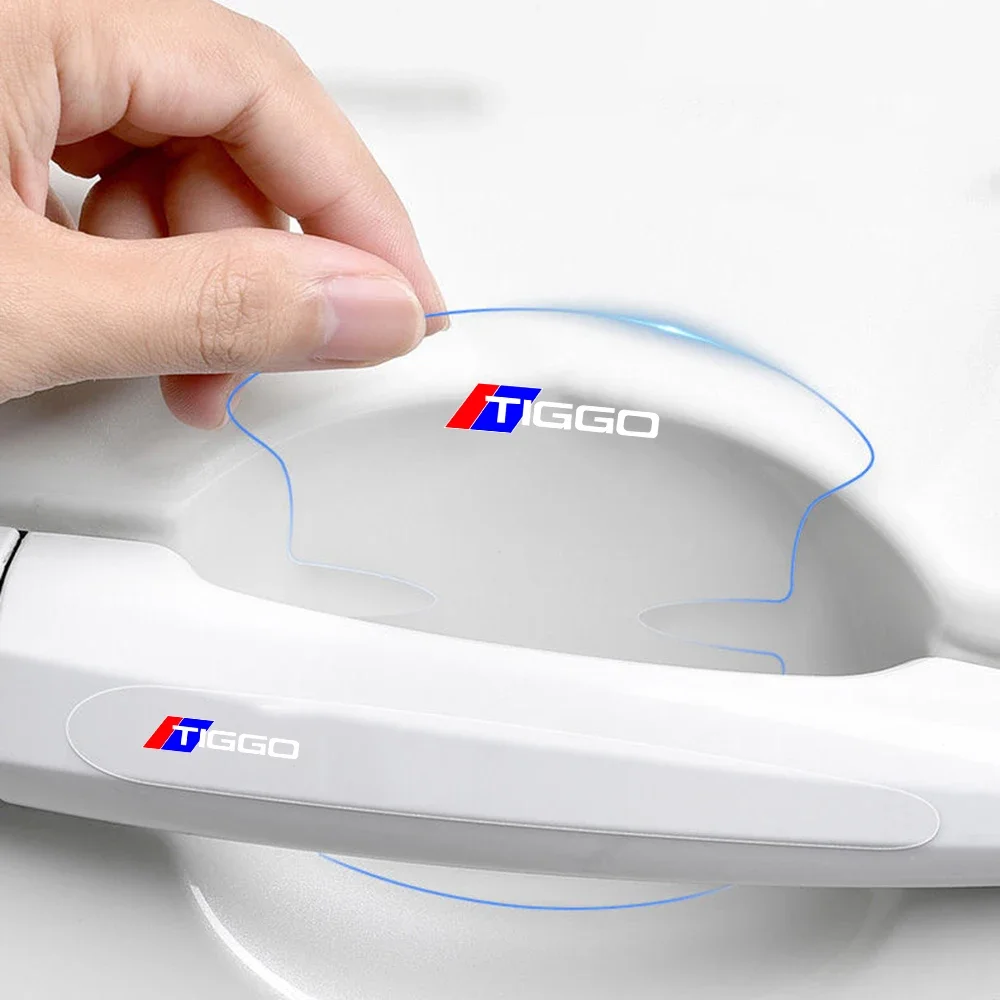 

8pcs Car Door Handle Transparent Protection Emblem Exterior Door Bowl Sticker for Chery Tiggo 3 5x 8 E3 E5 Car Styling