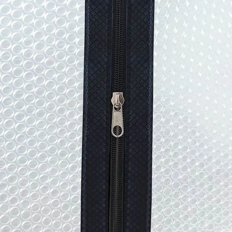 Windproof and warm film sealing window, windproof curtain, anti leakage zipper, no punching bubble film, black edge wrapping
