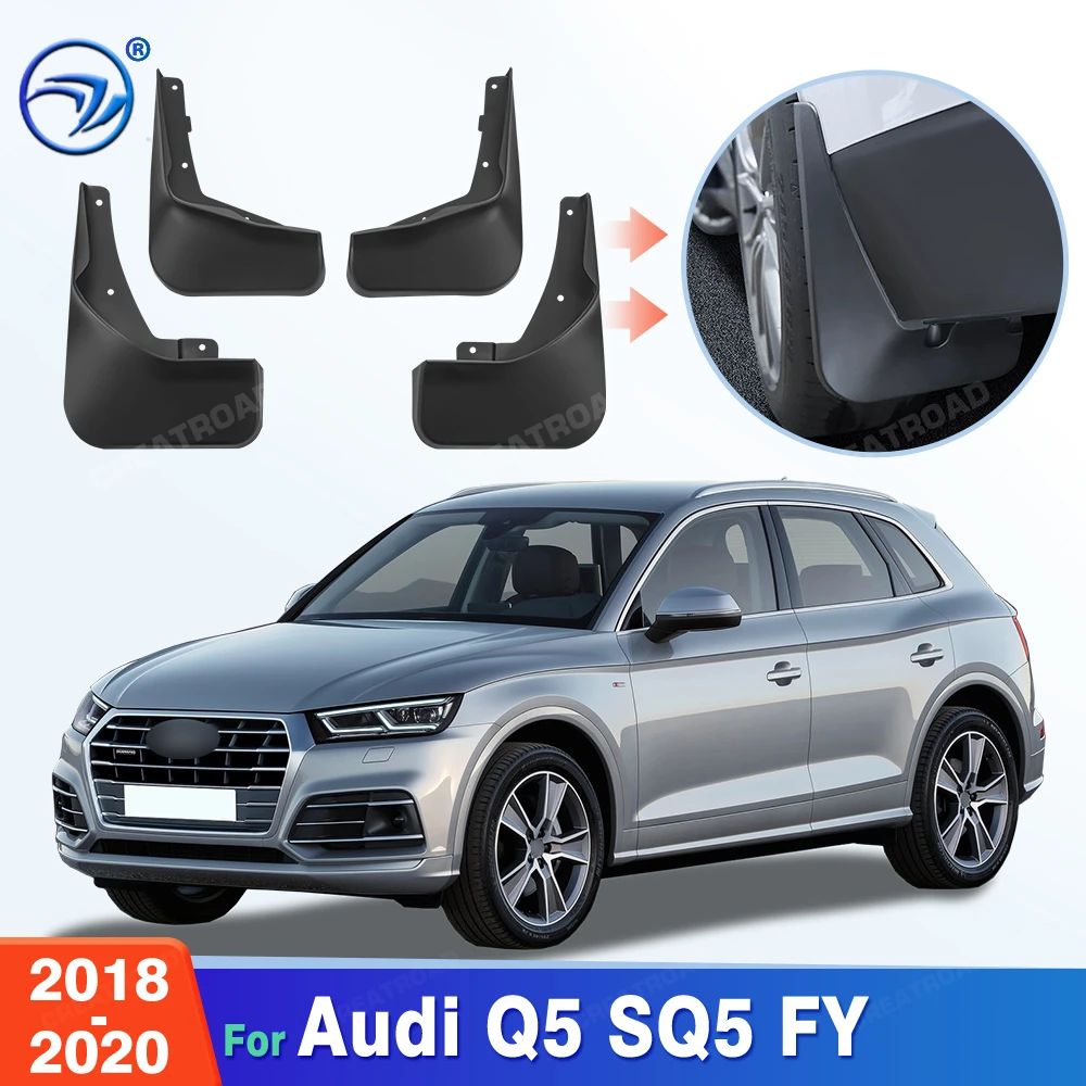 Custom Fit 4PCS Mud Flaps for Audi Q5 SQ5 FY 2018 2019 2020 No Drilling Splash Guards Mudguards Car Fender Accessories