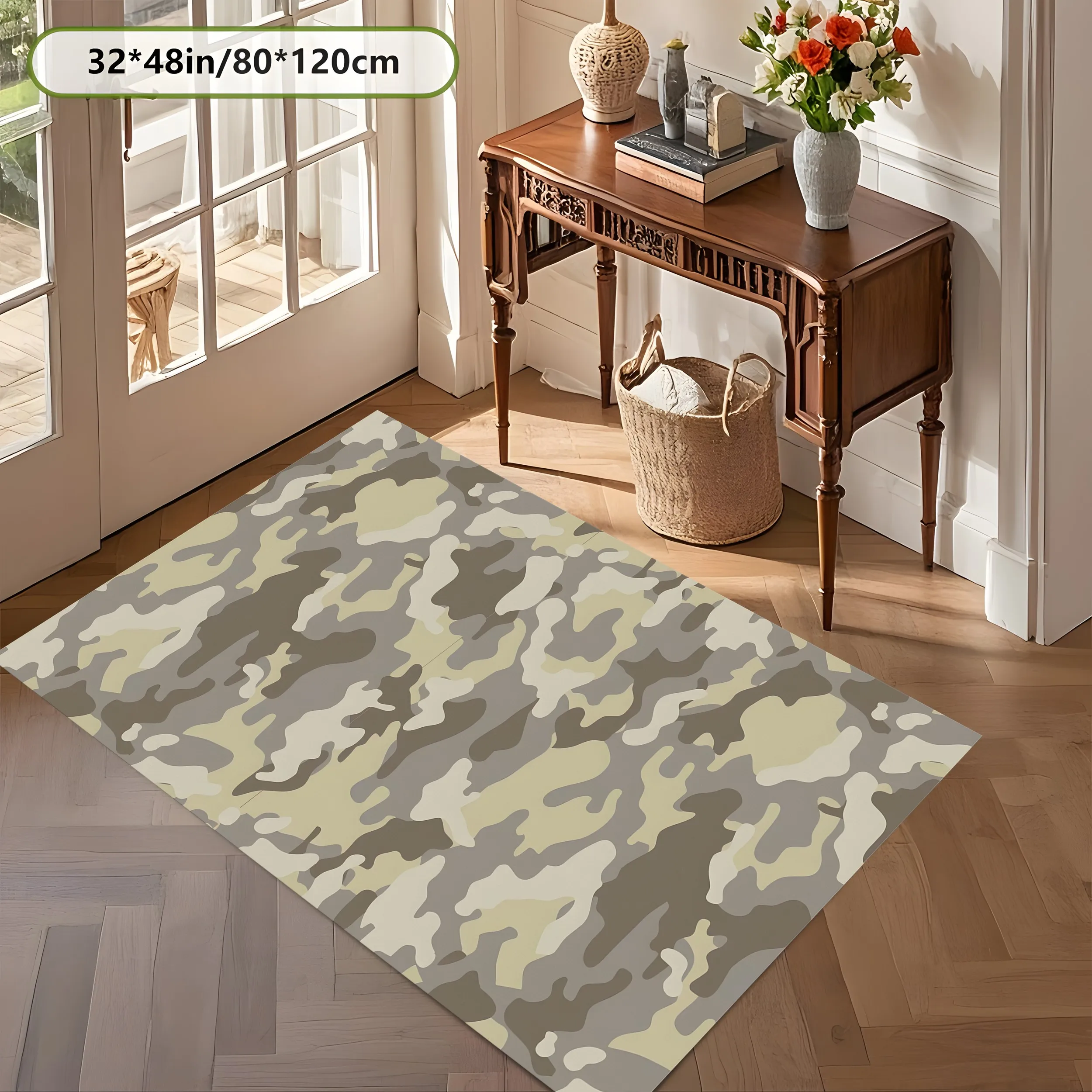 2D Carpet with Desert Camouflage Pattern as a Trendy and Unique Choice for Living Room, Bedroom, and Leisure Area