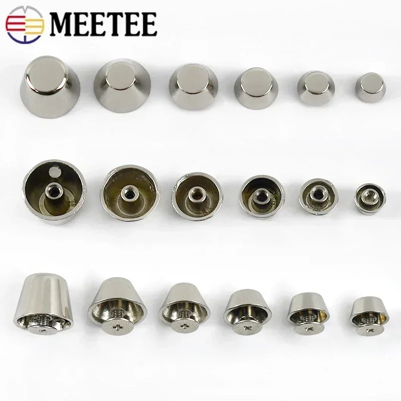 10Pcs 8-16mm Nail Buckle Metal Studs Screw Rivets Handbag Bottom Decoration Feet Spikes Buckles DIY Leather Hardware Accessories