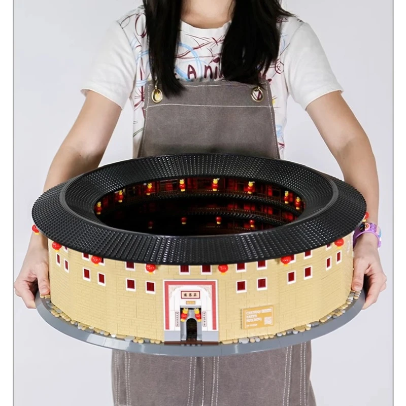 SEMBO Fujian Tulou Building Blocks Assemblaggio creativo Hakka Tulou Chengqilou Modello architettonico Ornamenti decorativi Giocattoli Regali