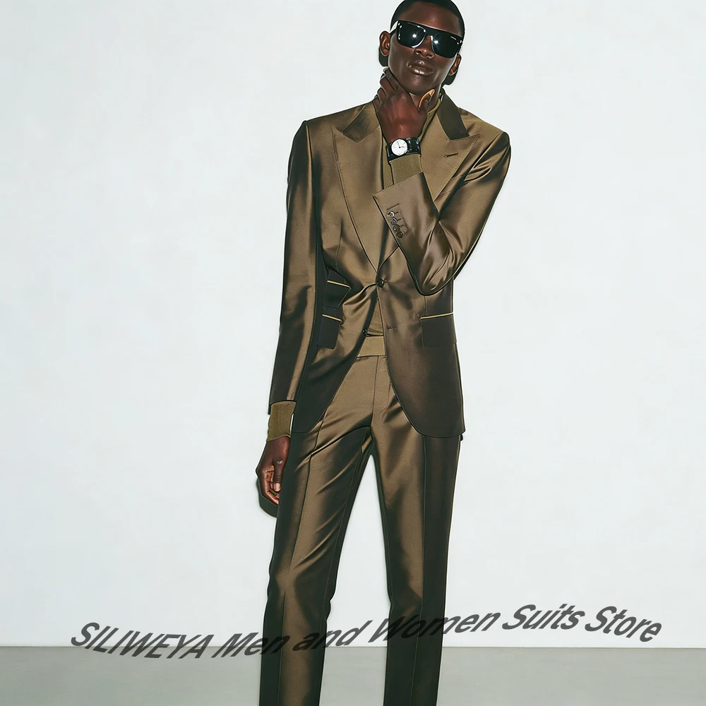 Tailored Men's Slim Fit Suit Modern 2-Piece Jacket+Pants Set High Fashion Streetwear Evening Party Outfit Color Customization