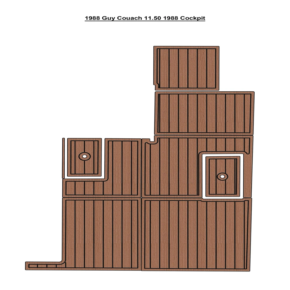 

1988 Guy Couach 11.50 Cockpit Pad Boat EVA Foam Faux Teak Deck Floor Mat SeaDek Gatorstep Style Self Adhesive smf93nd