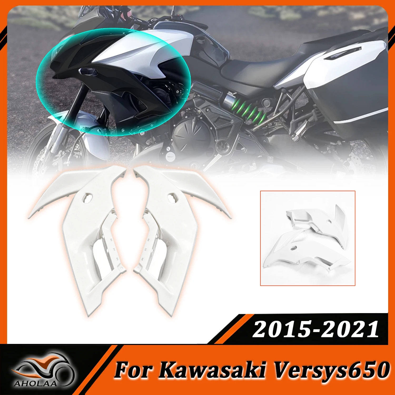 

For Kawasaki Versys650 Versys 650 2015-2021 Motorcycle Front Head Headlight Side Fairing Cover Panel Frame Protector 2020 2019