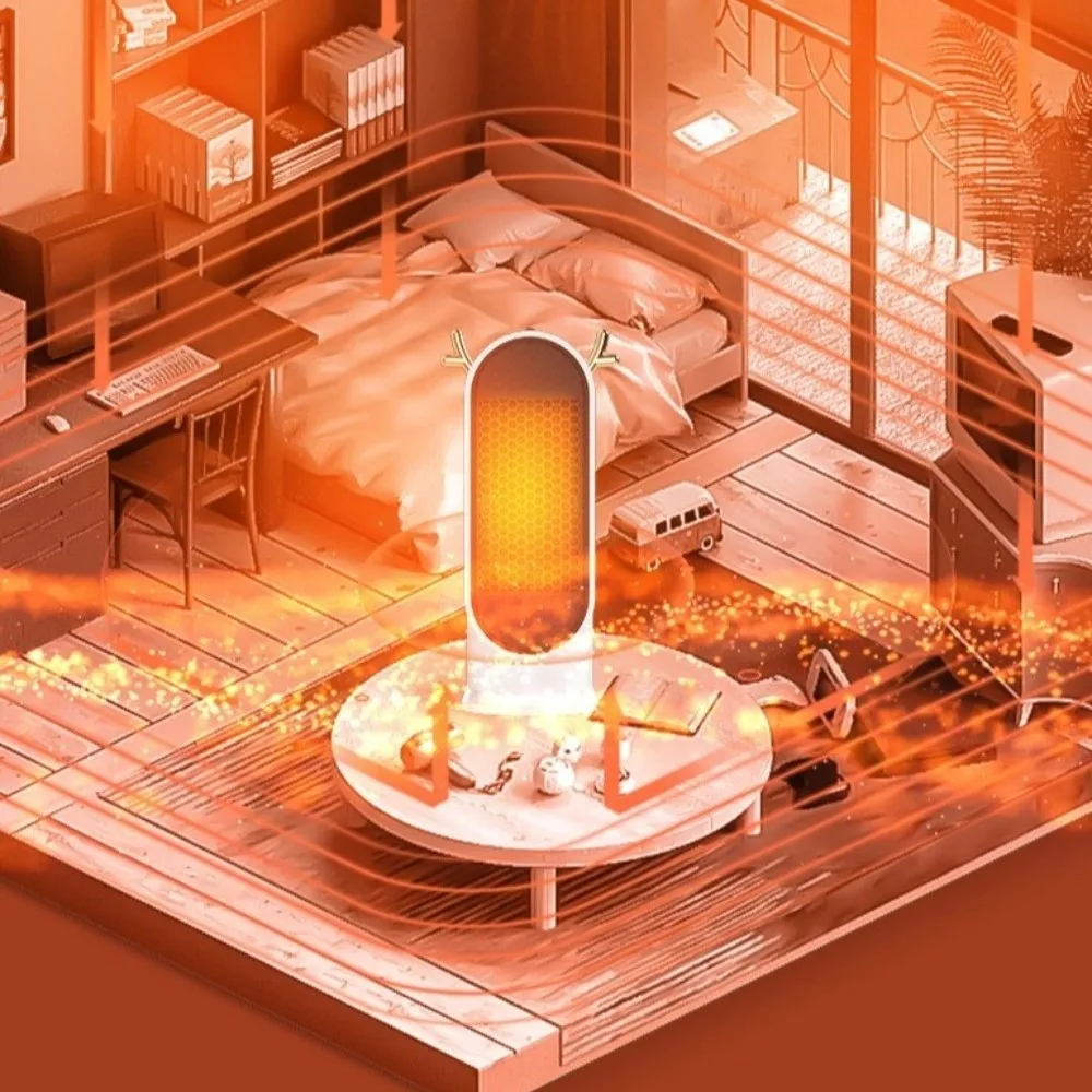 Quiet Operation Intelligent Thermostat Desktop Electric Heater EU/US Thermostat Control Winter Warmer Heater Heater Fan Office