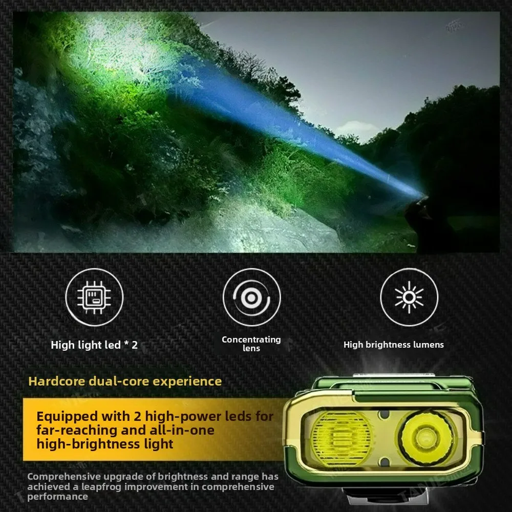 Ultra-Thin Mini Portable Digital Display Work Light 3-Light Source Super Bright Tactical Flashlight for Outdoor Camping
