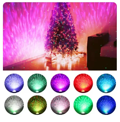 ZK40 Ambient Light Star Projection Light USB Bluetooth Music Full Color Water Pattern LED Night Light