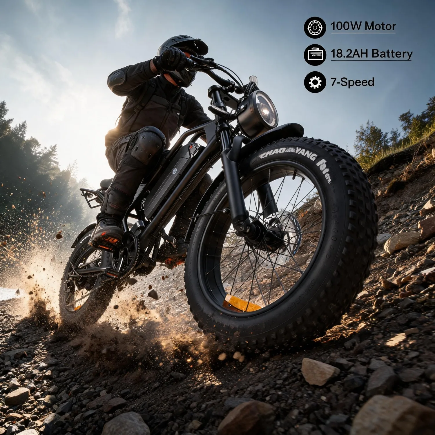 All-Terrain Electric Bike, Built for Off-Road Riding, Suitable for Mountains, Jungles & Wilderness, 7 Speed Shift Modes, Powerful 1000W Brushless Motor, 48V 18.2AH Battery, Ideal Gift for Parents & Friends on Black Friday, Christmas ,USA Stock