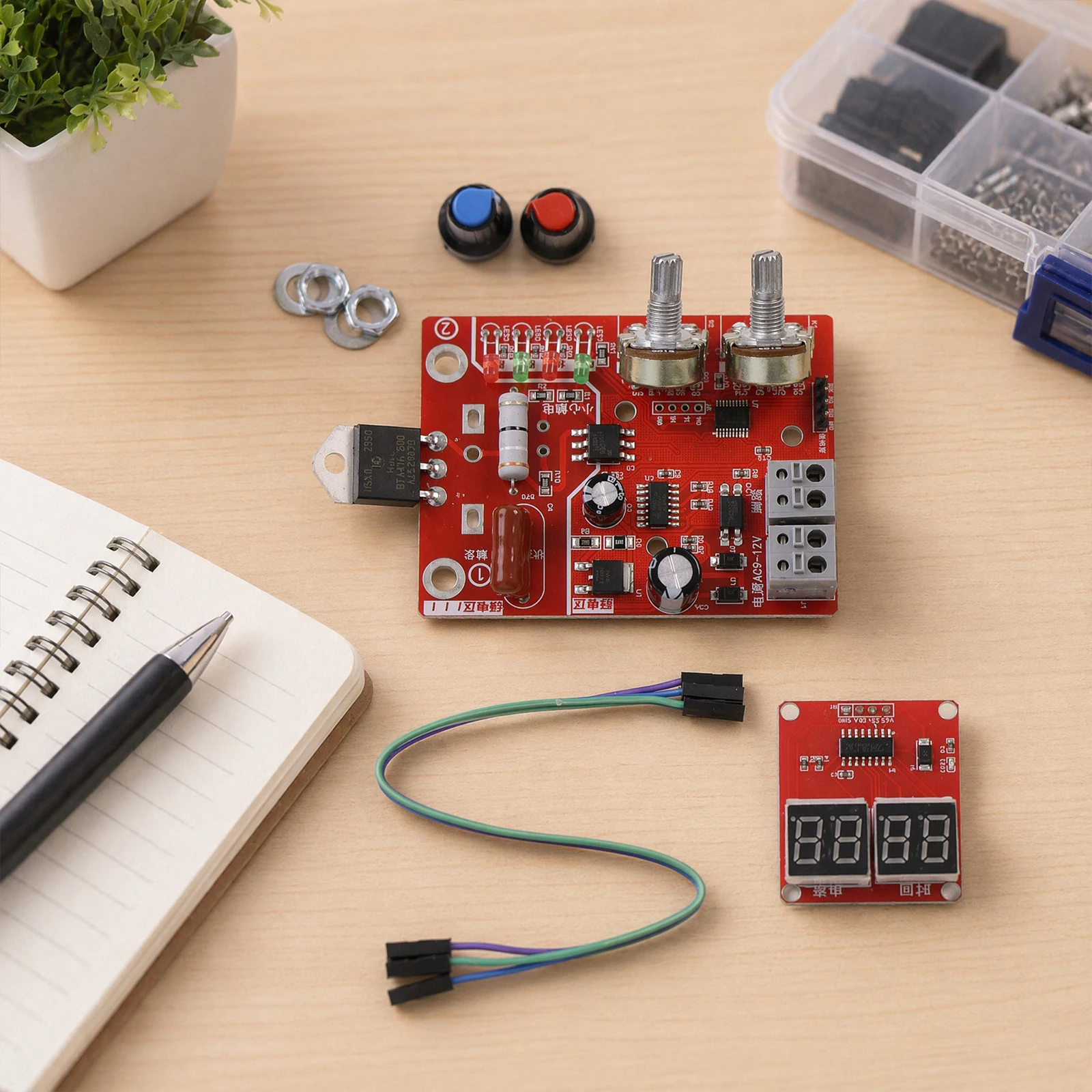 Controller Panel Module Adjustable Time Current Welder Transformer Controller Board Digital Display DIY Battery Accessories
