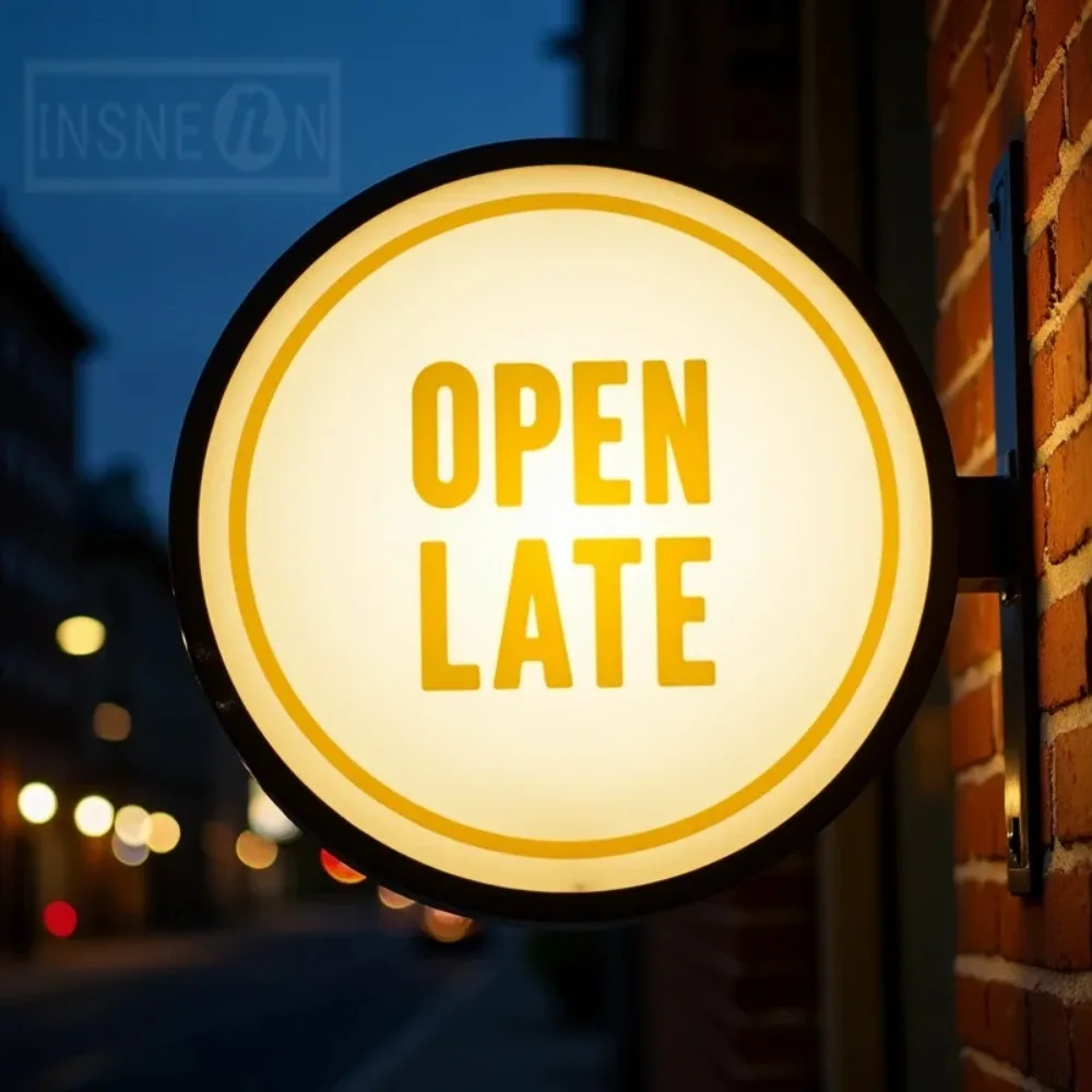 Custom Round LED Light Box for Business Waterproof Acrylic Double Sided Professional Illuminated Signage