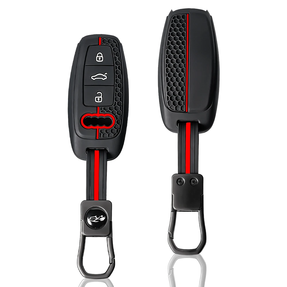 

Auto Styling For Audi A3 8Y A4 A6 A7 A8 E-tron Q5 Q8 C8 D5 Silicone Car Smart Key Case Cover Protection Shell Holder Accessories