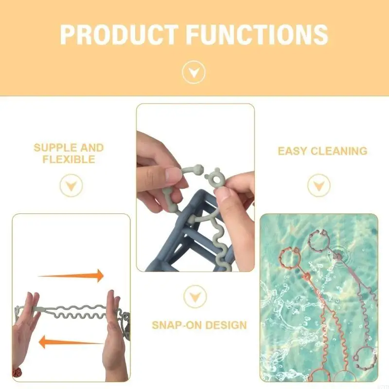 D7YD Trẻ Sơ Sinh Miếng Dán Đồ Chơi Dây Cốc Silicon Kẹp Dây Xích Bình Sữa Cho Xe Đẩy