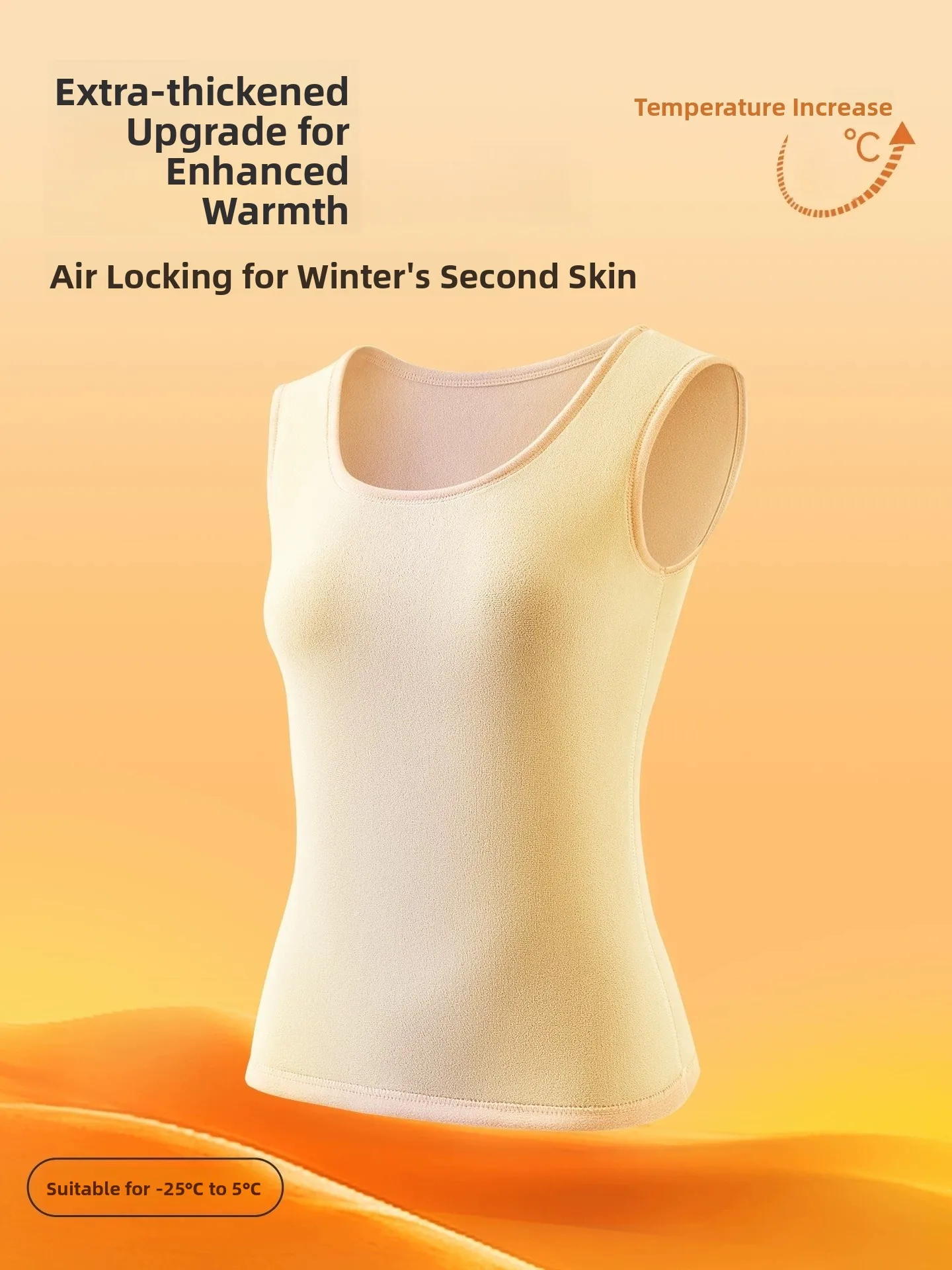 Thickened Fleece Warm Vest Women's Autumn Winter Large Size New Style Heated Dervo Inner Wear Base Shirt Simple Style Polyest...