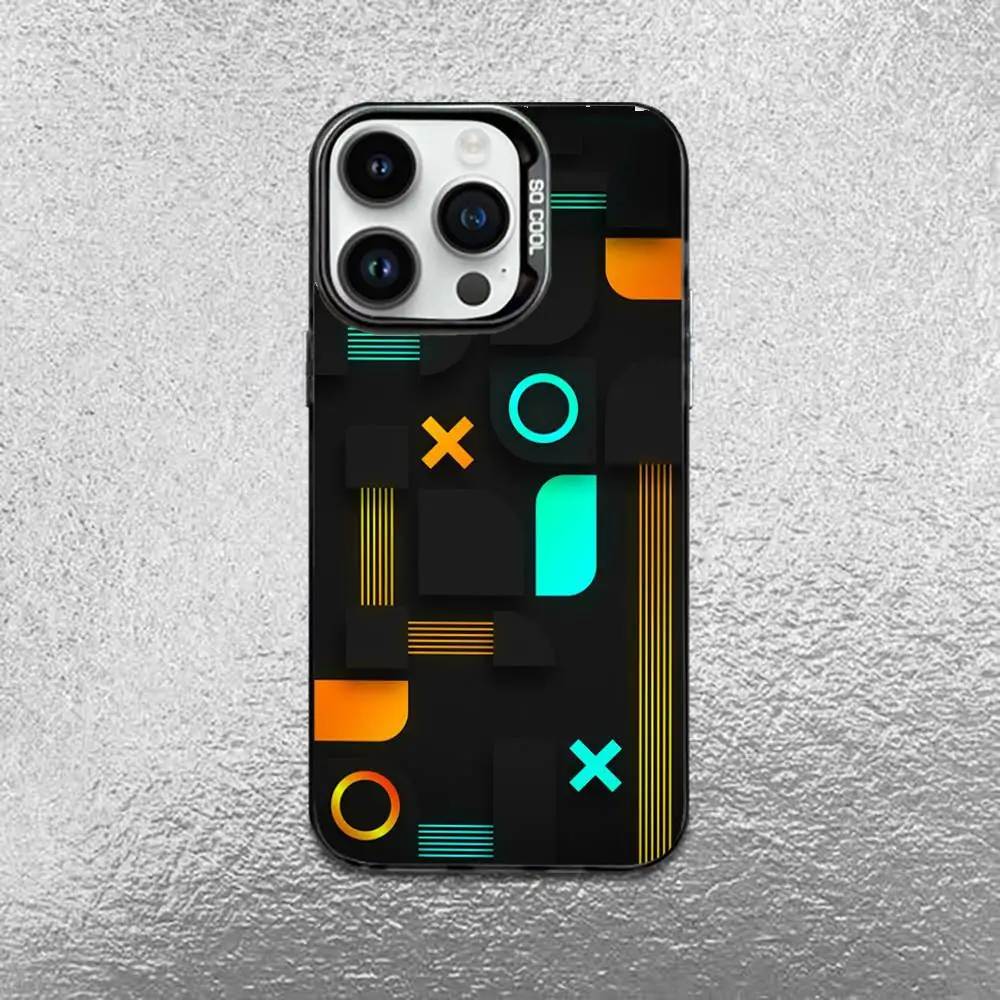 حافظة هاتف لوحدة التحكم في الألعاب Gamepad Play لهاتف iPhone 16,15,14,13,12,11,Mini,Pro,E,MAX غطاء مقاوم للصدمات باللون الأسود غير اللامع