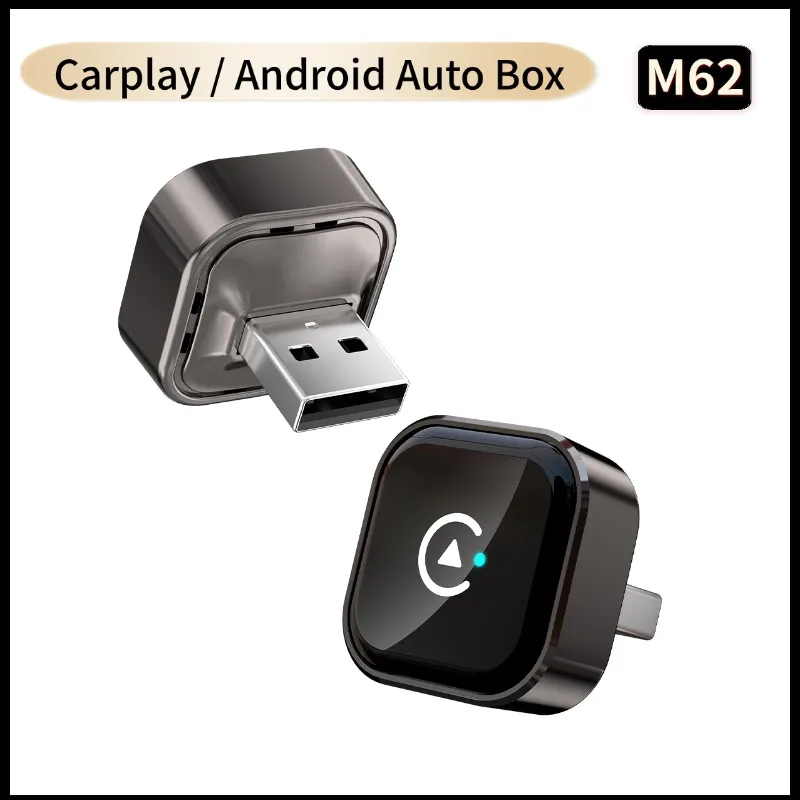 

Беспроводной адаптер CarPlay 2 в 1 для iPhone, преобразует проводную к беспроводному CarPlay, Plug & Play, BT 5.4 WIFI 5 ГГц, быстрое автоматическое подключение