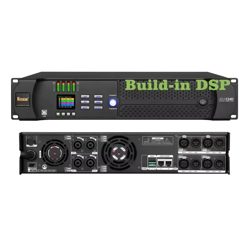 

Professional 1200 Watts Class D Power Amplifier 4 Channels Subwoofer with DSP for Soundbar Receivers & Amplifiers