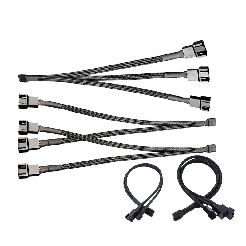 PWM Fan Splitter 4pin Adapter Cable 1 To 1 2 3 4 Computer CPU Cooler Fan Splitter PC Chassis Fan Extension Power Cable