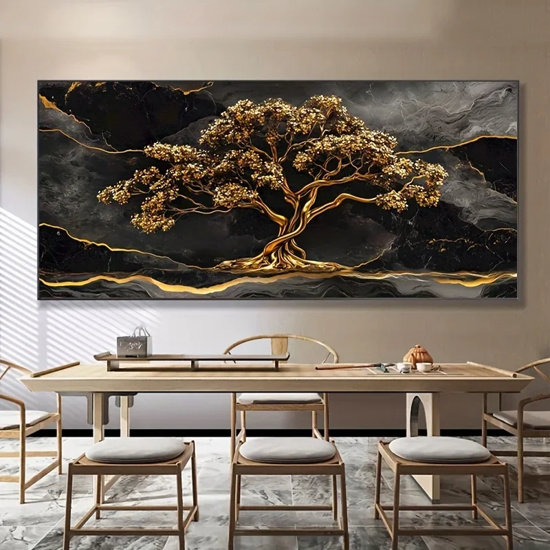 

Vibrant Gold Black Giant Tree Scenery Handmade Diy Diamond Painting Full Square Round Diamond art Mosaic Jewelry Cross Stitch