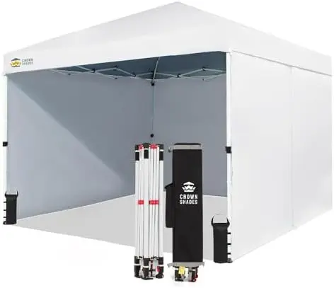 10X10 Commercial Instant Pop Up Canopy, White | 300D Silver-Coated Fabric, CenterLok One Push Tent, STO-N-Go Bag, 3