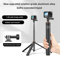 VRIG 138cm Selfie Stick Tripod Waterproof Hand Grip for Insta360 x3/acepro/ GoPro 12 11 10 9 8 7 6 5 4 OSMO Action3/4 Camera