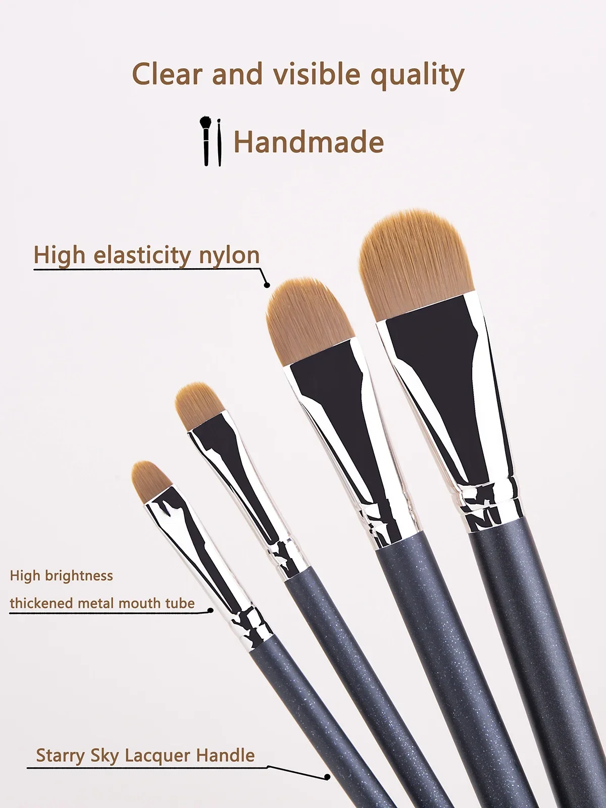 4 Arten von verbessertem, ultradünnem Foundation-Concealer-Make-up-Pinsel, professionelles Make-up-Werkzeug für flüssige Foundation-Creme, Concealer – Detail 5