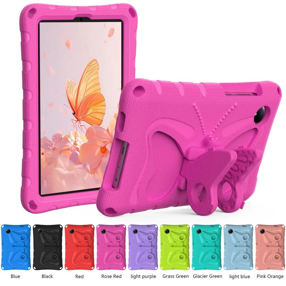 EVA – coque mignonne pour enfants, pour Xiaomi Pad 6 5 Pro Redmi Pad SE 8.7 2024 11 pouces 2023, support 3D de dessin animé papillon, housse antichoc pour tablette