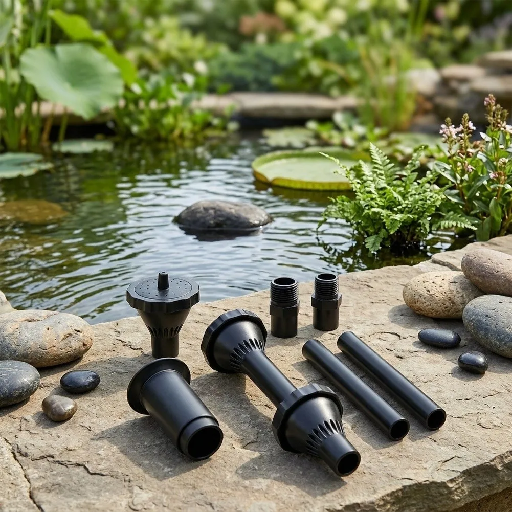 Adjustable Water Jets Fountain Nozzle Set Plastic Construction Flower Spray Pattern Mushroom Spray Mode For Garden Ponds