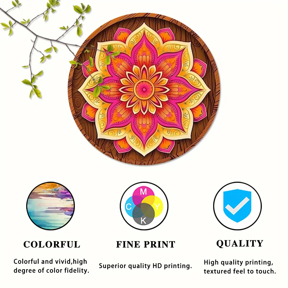 1 قطعة ، ماندالا لوتس زهرة خمر ديكور معدني مستدير ، حديقة المطبخ ساحة تسجيل للمنزل غرفة المعيشة مكتب ديكور الخريف جدار #5