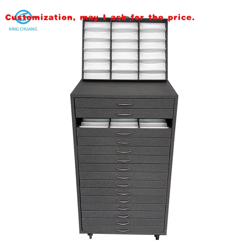 

custom.Factory Price Black Portable Sunglasses Cabinet with Wheel Trolley Exhibition Display & Eyeglasses Storage Suit