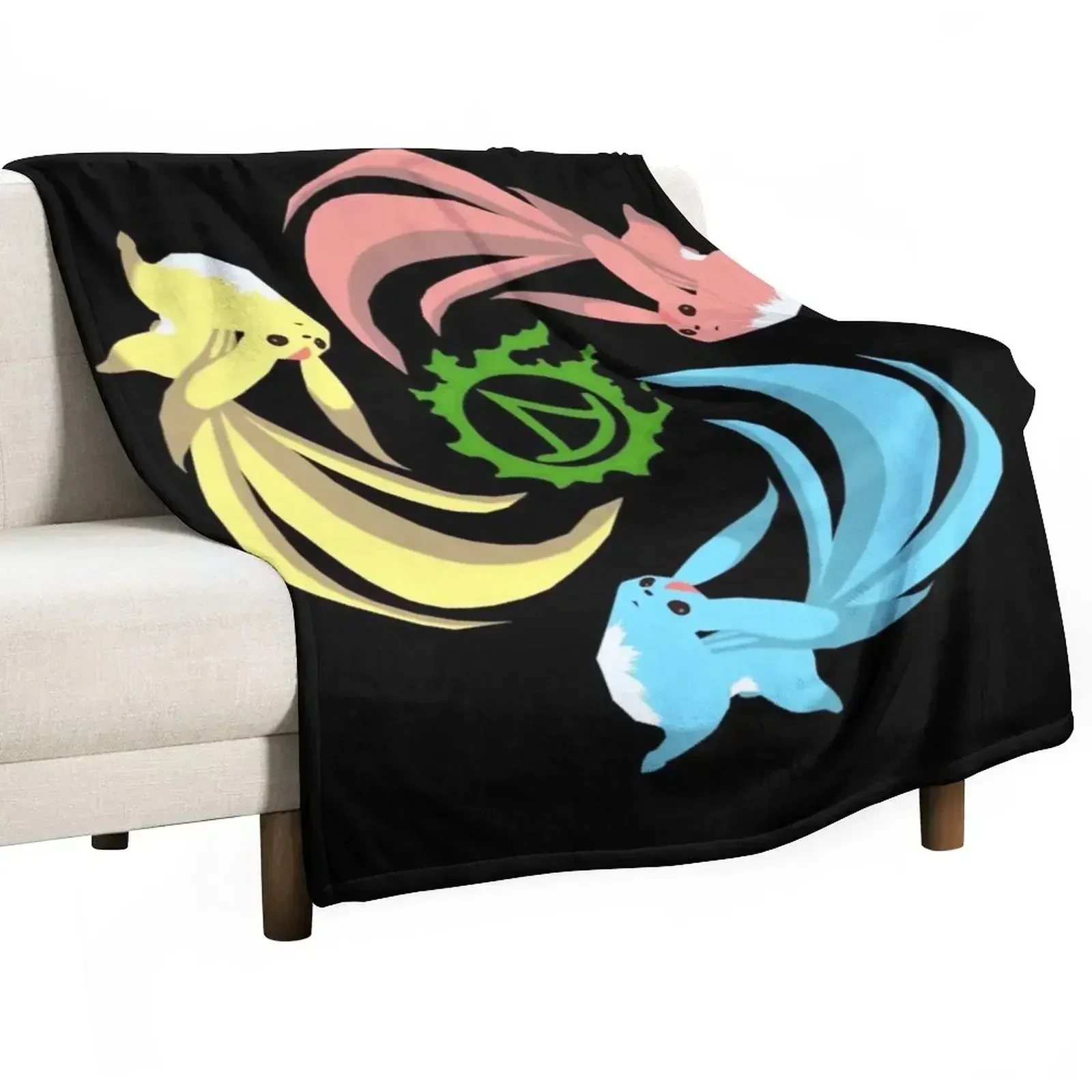 FFXIV Summoner - Carbuncles Throw Blanket for winter Hairy Flannels Blankets