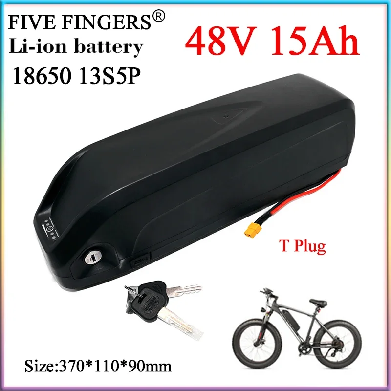 

New 48V 15Ah Hailong Battery 18650 13S5P Lithium Battery Pack Electric two wheelers Tricycle 1000W Motor For Refit kit Bafang
