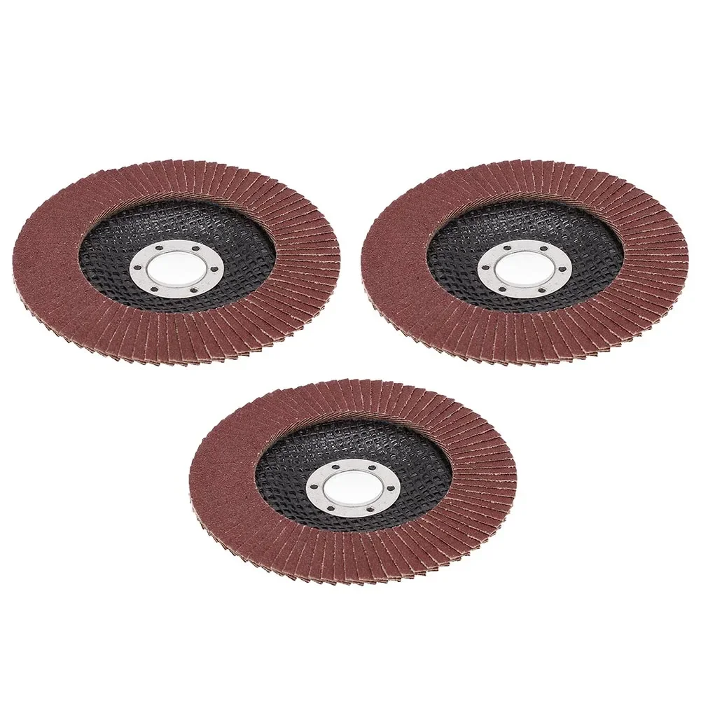 Sanding Wheels Flap Discs 3pcs 40/60/80/120 Grit 5In For Stainless Steel Wood Tool Zirconium Corundum Brand New