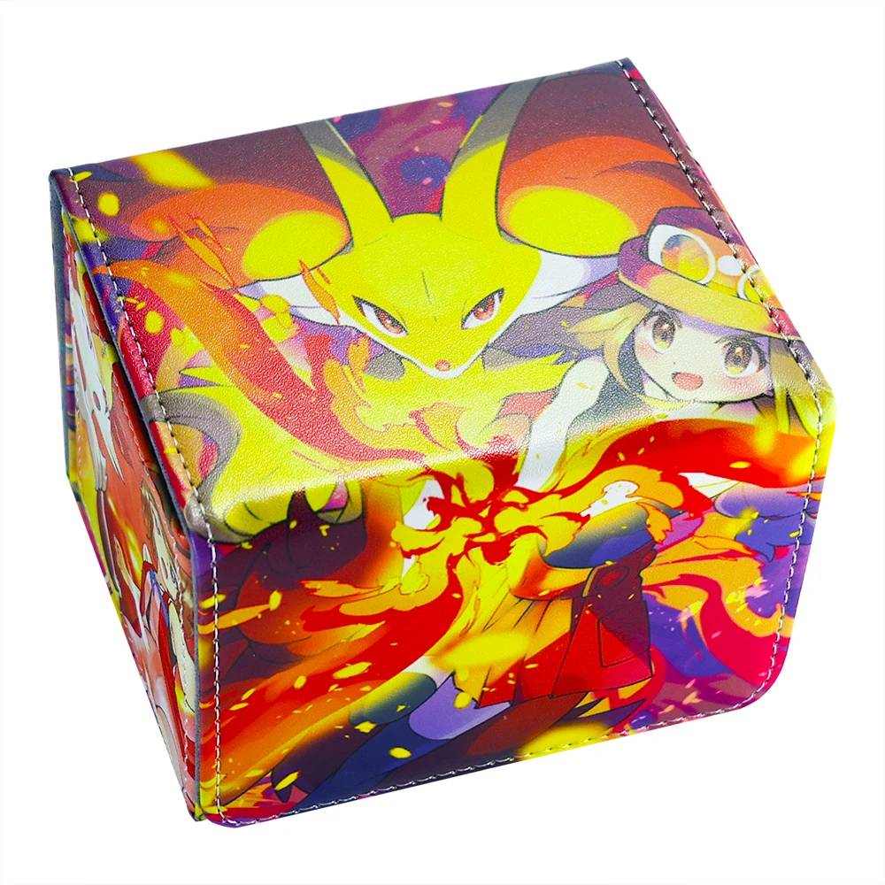 Anime Pokemon Serena Figures Deck Box Big Size WS Yugioh OCG PTCG Trading Cards Pu Leather Storage Box Protective Case